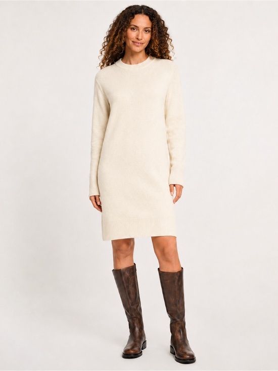 Lands' End Dresses & Skirts - Lands’ End Cream Crewneck Sweater Dress Size Medium NWT